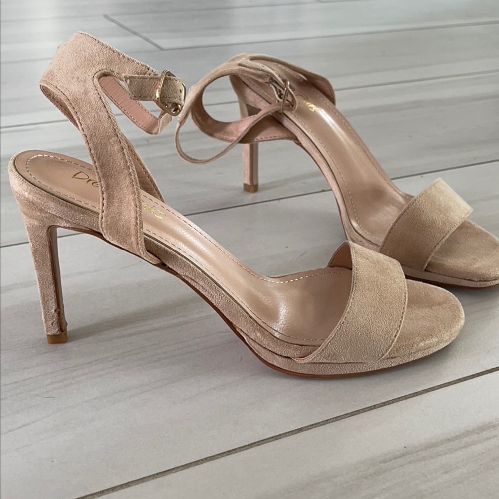 Cream heels 2 1/2inches. Lace up